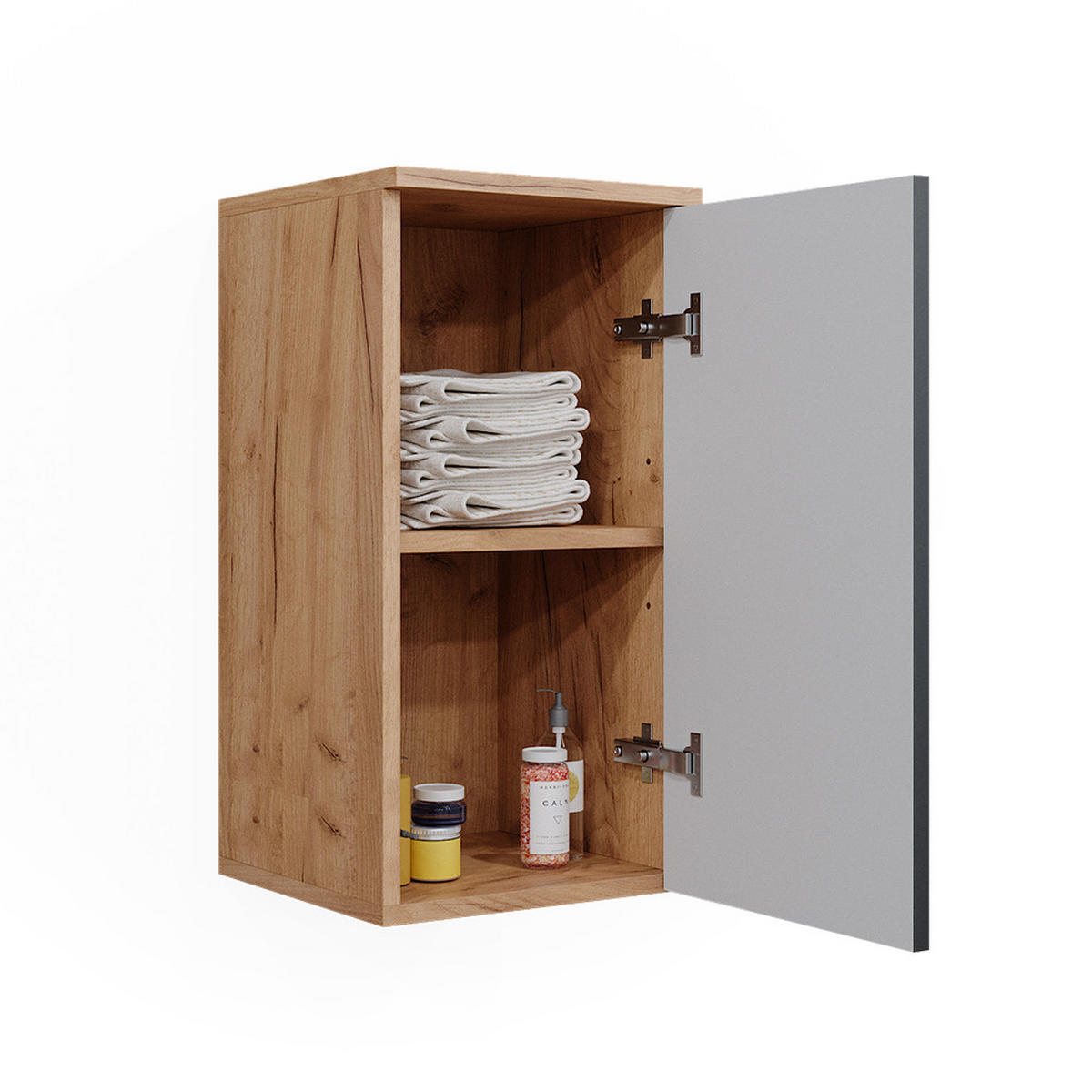 BADSCHRANK Irma Anthrazit gepunktet 30 x 59 cm 2 Fächer, Badezimmer - Anthrazit, Holzwerkstoff (30/59/24cm) - Vicco