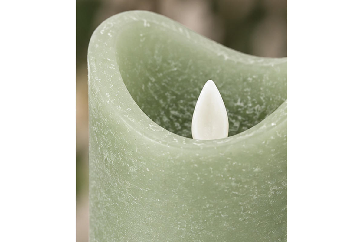 LED-KERZE Ø7,5x10 cm, Grün - Grün, Naturmaterialien (7.5/7.5/10cm) - dasmöbelwerk