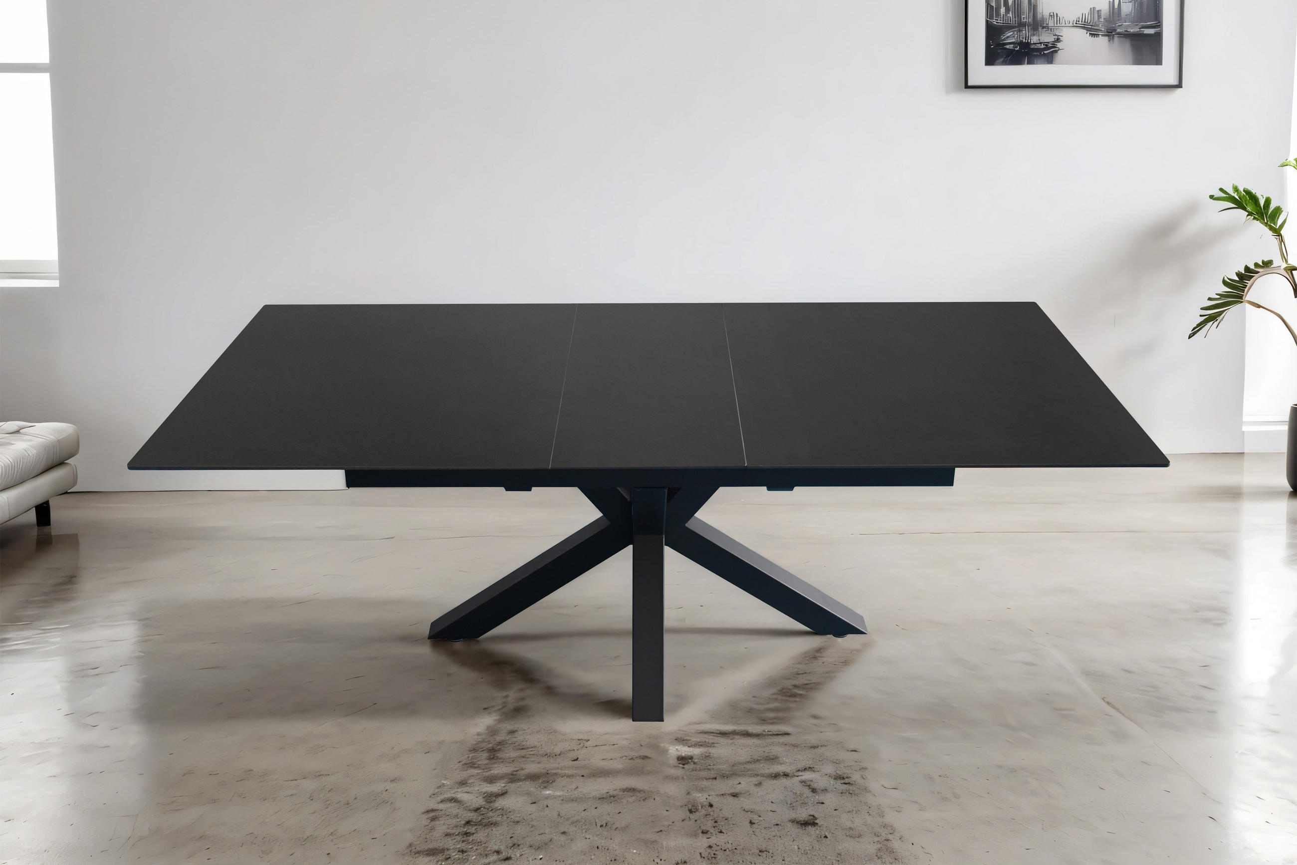 ESSTISCH MILLIE - Dunkelgrau/Schwarz, Keramik (90/180/76cm) - SAM