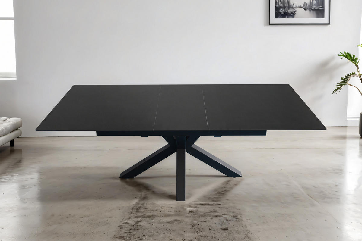 ESSTISCH MILLIE - Dunkelgrau/Schwarz, Keramik (90/180/76cm) - SAM