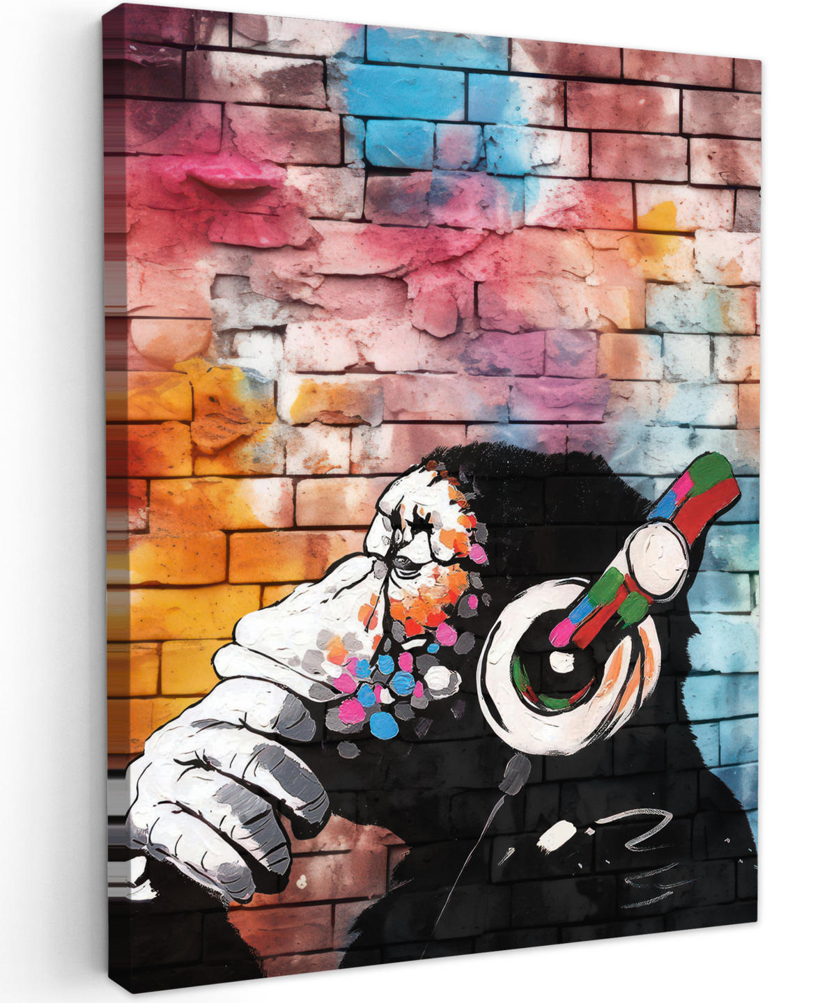 LEINWANDBILD Affe - Graffiti - Musik 30x40 cm - Multicolor, Textil (30/40cm) - MuchoWow