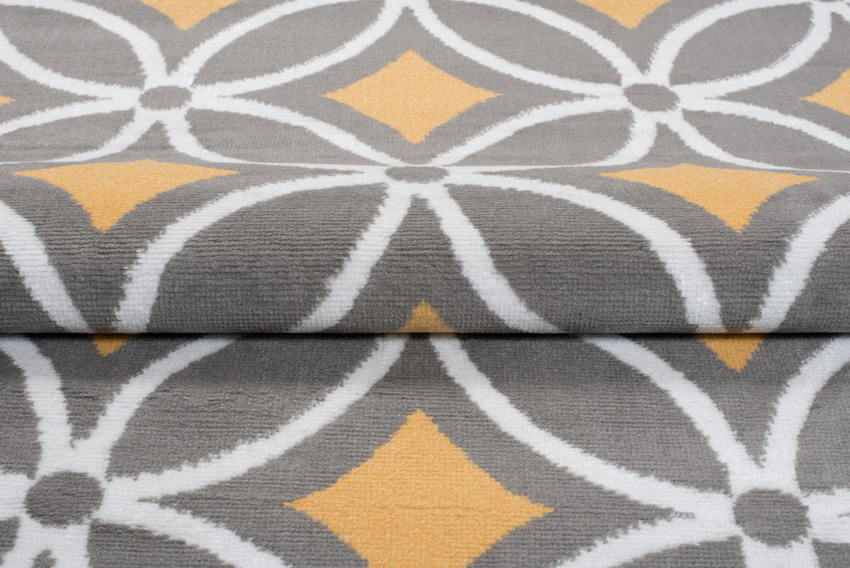TEPPICH MAYA Gelb Geometrisch Mosaik Karo 200/250 cm - Gelb, Textil (200/250cm) - Tapiso