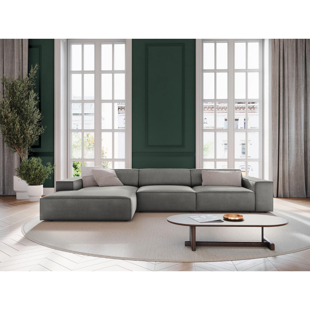 Thumbnail - Micadoni Ecksofa, Hellgrau, Textil, 4-Sitzer, L-Form, 284x166 cm, Hergestellt in Europa, Oeko-Tex®, Wohnzimmer, Sofas & ...
