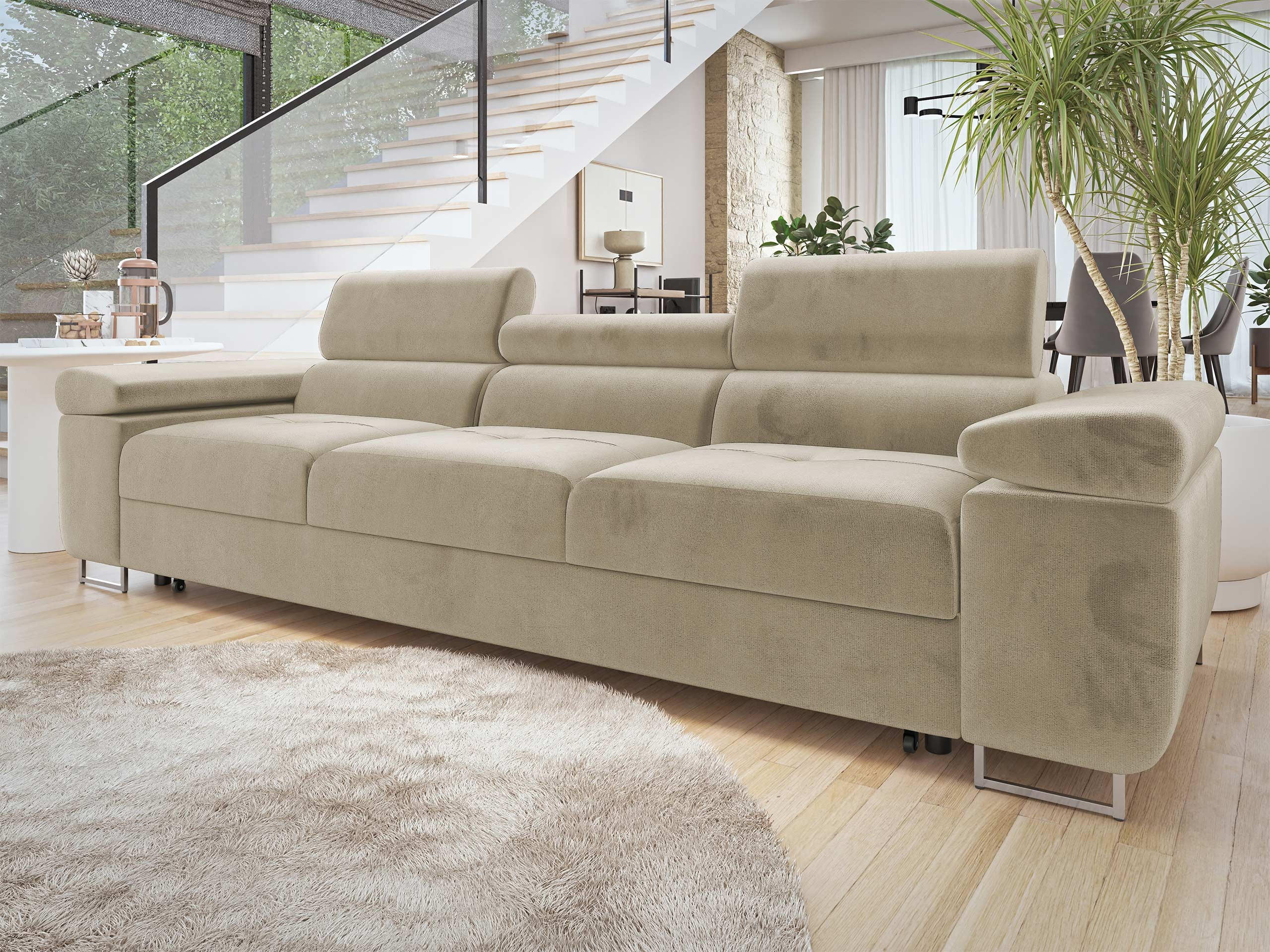 SCHLAFSOFA Torezio 3 Bis - Beige, Holz/Textil (263/90/102cm) - MIRJAN24