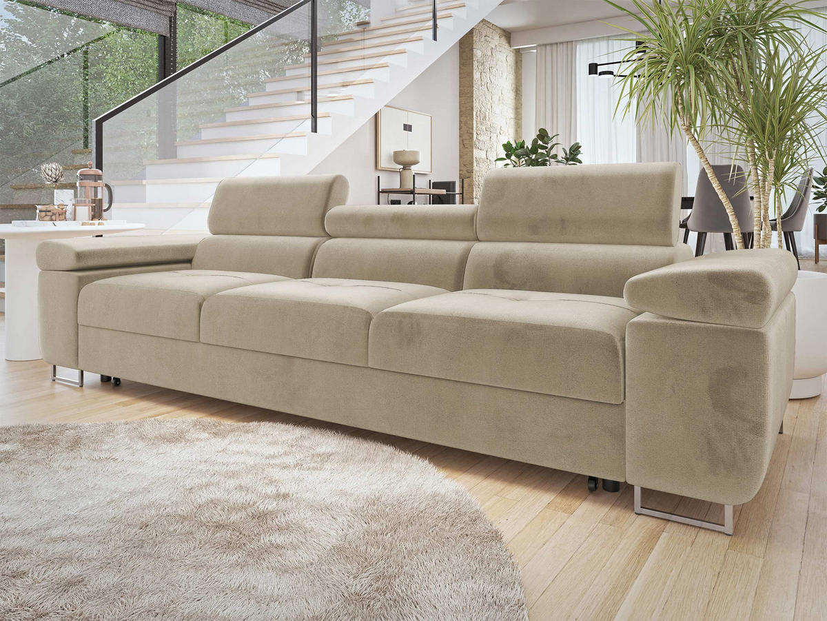 SCHLAFSOFA Torezio 3 Bis - Beige, Holz/Textil (263/90/102cm) - MIRJAN24