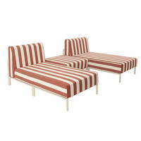 GARTENSOFA mit 3 Sitzplätzen, Terrakotta - Rot, Textil (128/78/144cm) - Oviala