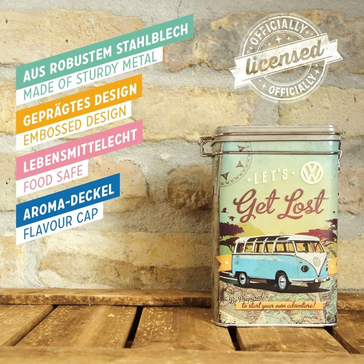 AROMADOSE Volkswagen VW Bulli Let's Get Lost - Multicolor, Metall (11/17.5/7.5cm) - Nostalgic-Art
