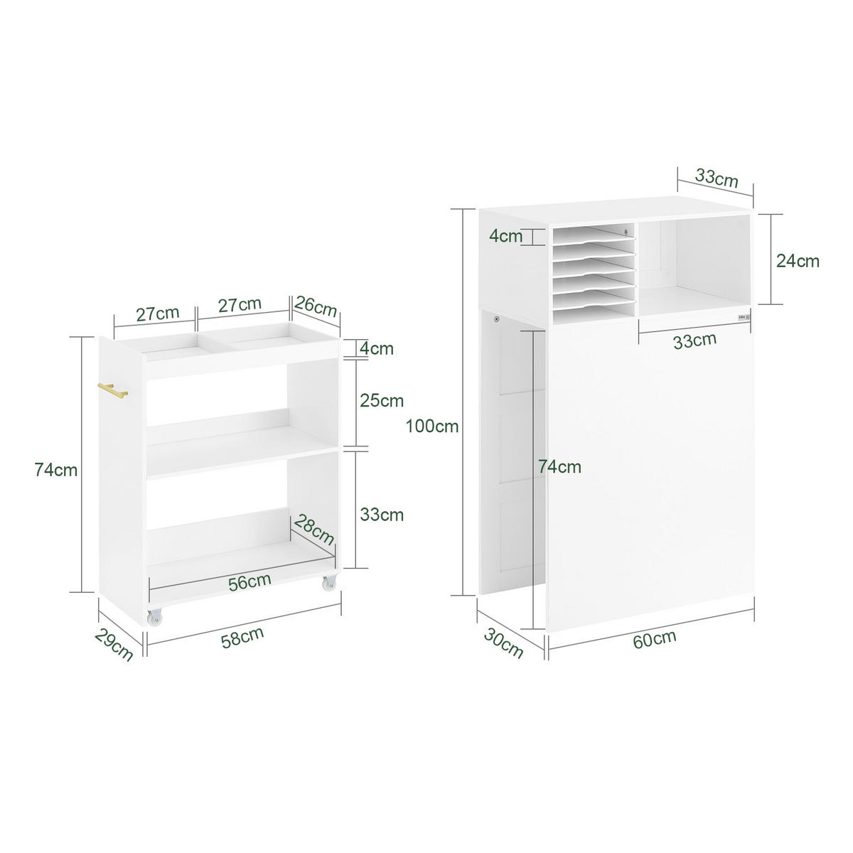AKTENSCHRANK Weiß - Weiß, Holzwerkstoff (60/100/33cm) - SoBuy