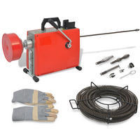 ROHRREINIGUNGSMASCHINE 250W 15m/16mm und 4,5m/9,5mm - Rot, Kunststoff (37/17.5/31cm) - vidaXL