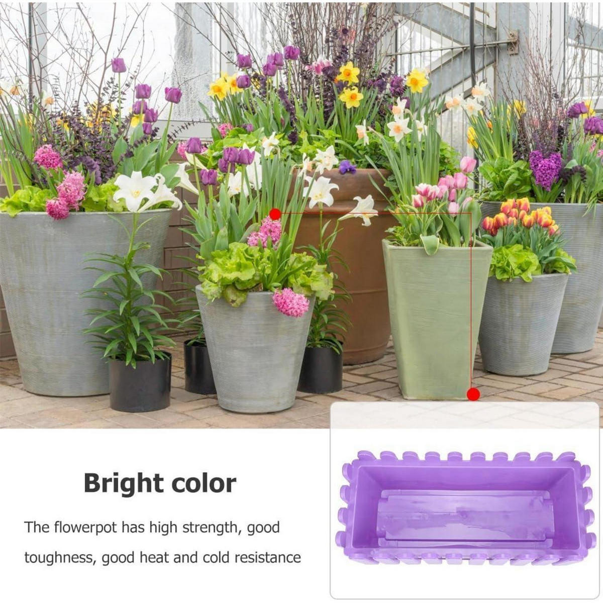 BLUMENKASTEN Lila 43.8 x 18.5 cm - Lila, Kunststoff (18.5/13.5/43.8cm)