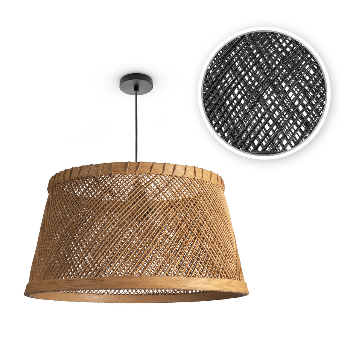 PENDELLEUCHTE Rama - Beige/Schwarz, Metall (42/42/22cm) - Paco Home