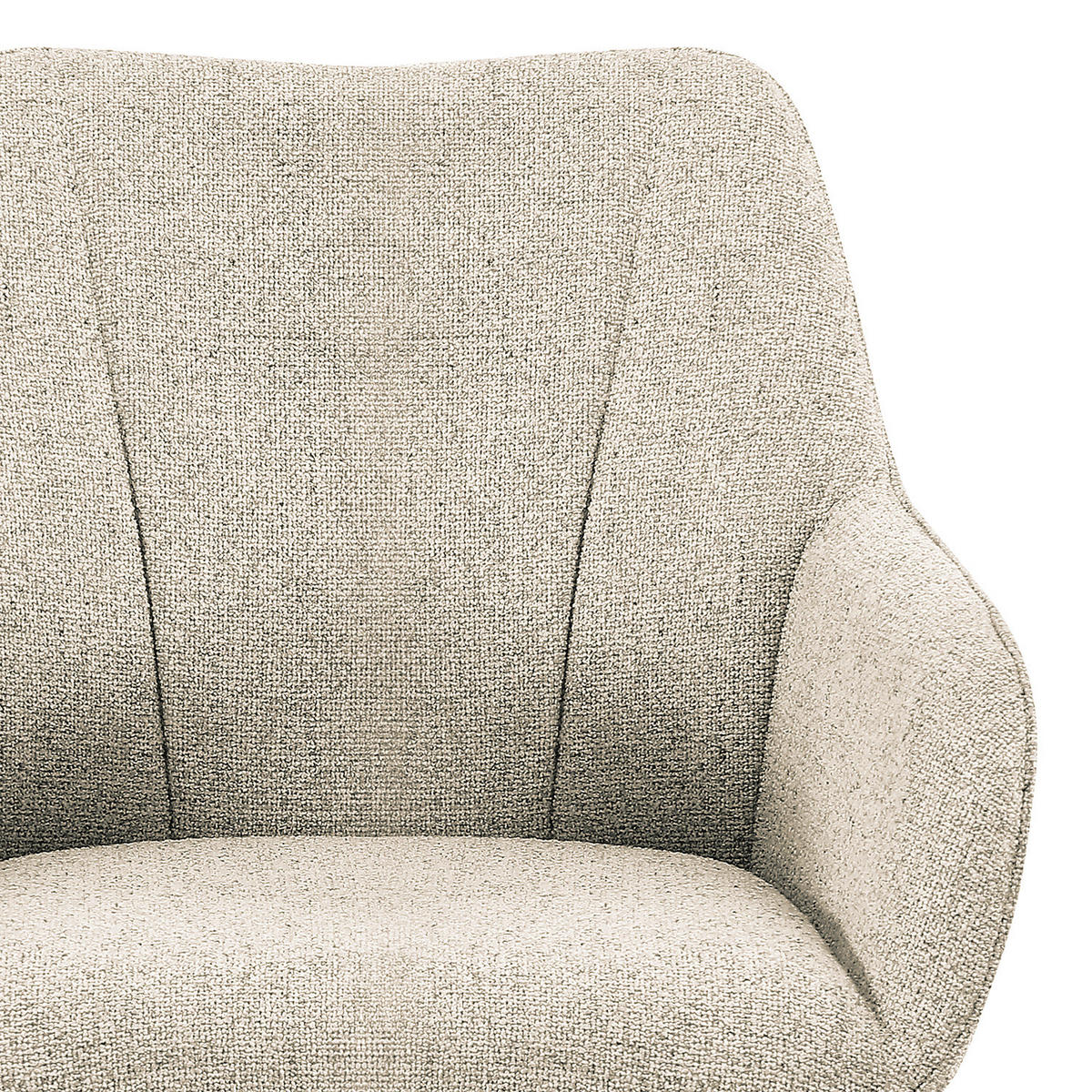 ARMLEHNENSTUHL - 2er-Set - Beige/Schwarz, Textil/Metall (60/84/61cm) - home24