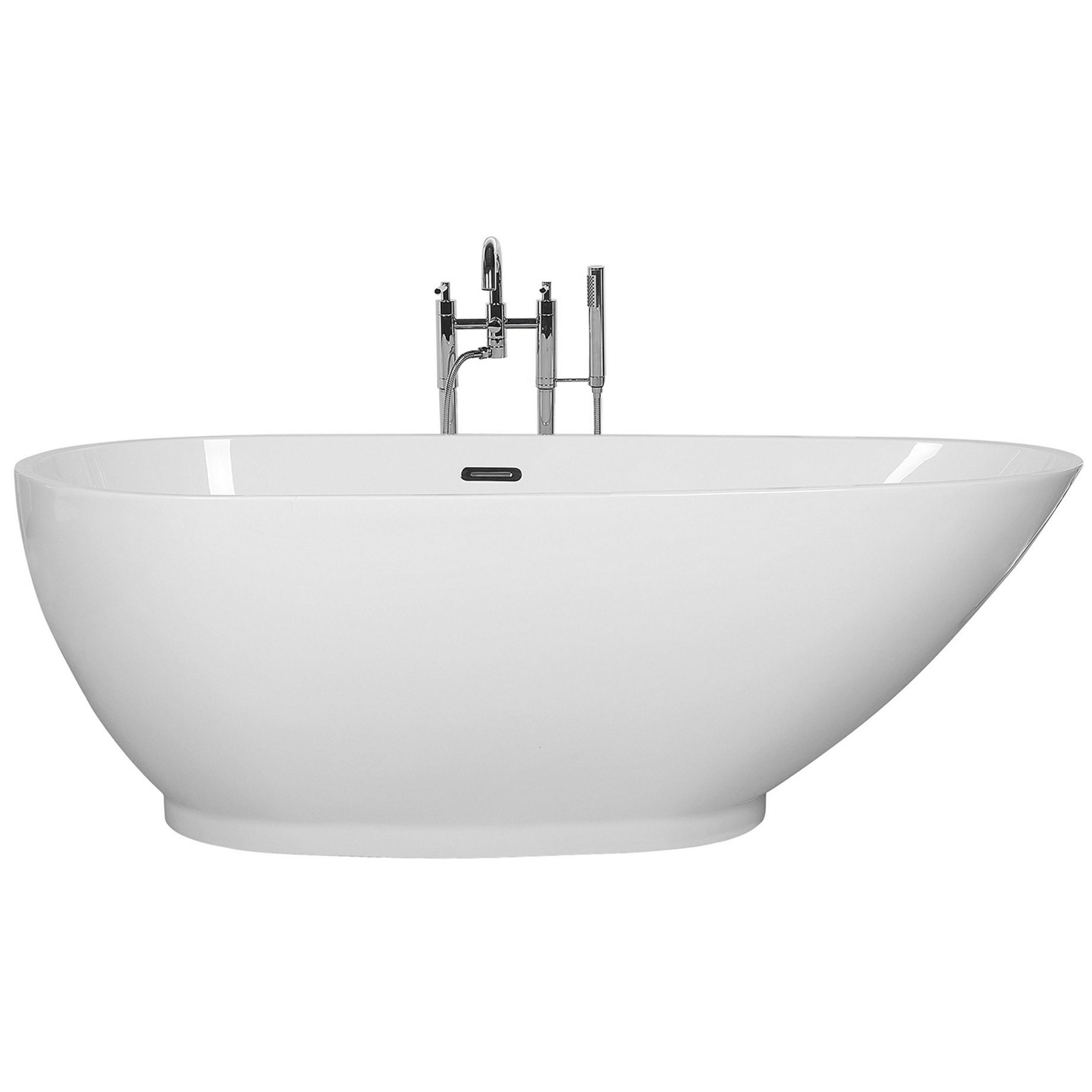 BADEWANNE FREISTEHEND 82x173x59 cm weiß Guiana - Weiß, Kunststoff (82/60/173cm) - Beliani