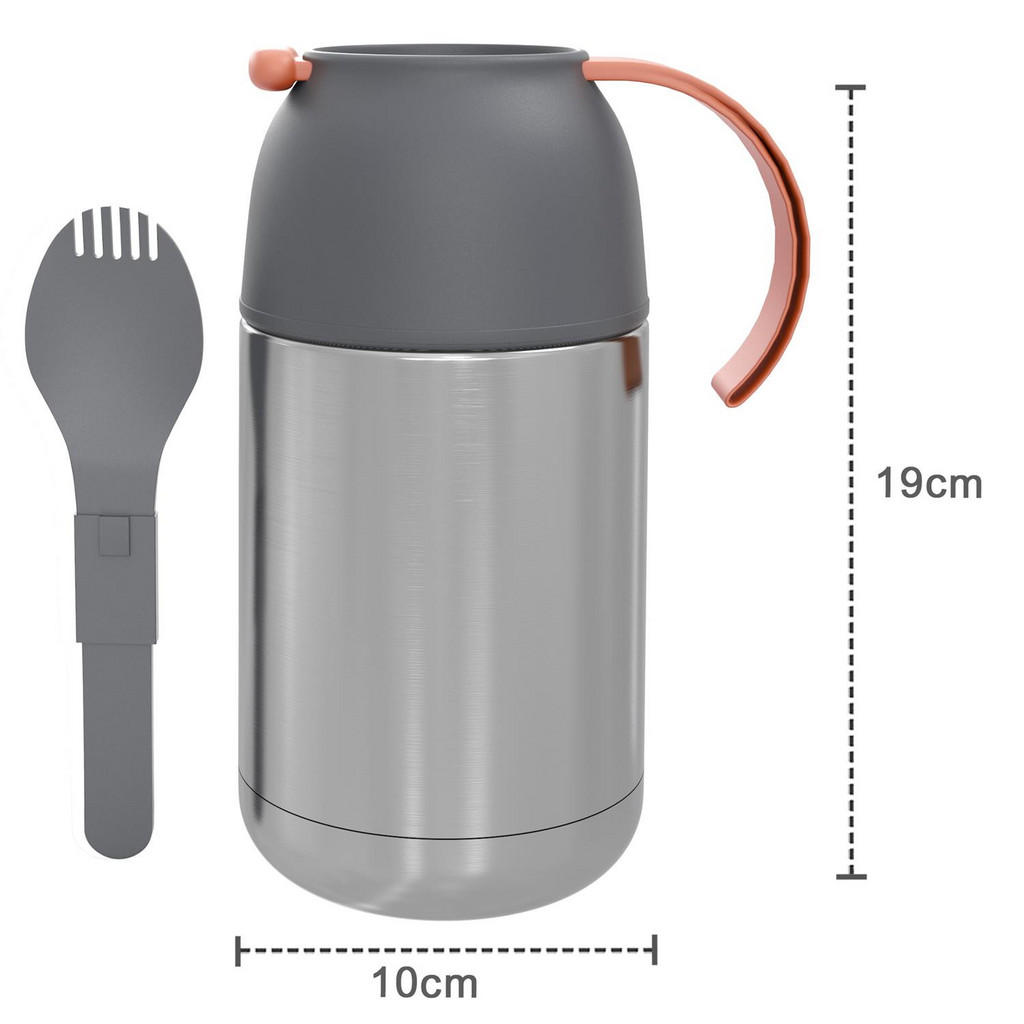 Thumbnail - Intirilife Thermobehälter, Grau, Metall, 0.65 L, hält warm, Kaffee & Tee, Kannen, Thermoskannen
