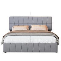 POLSTERBETT 160x200 cm Grau Samt 4 Schubladen - Grau, Metall (160/200cm) - SHOPENTRA