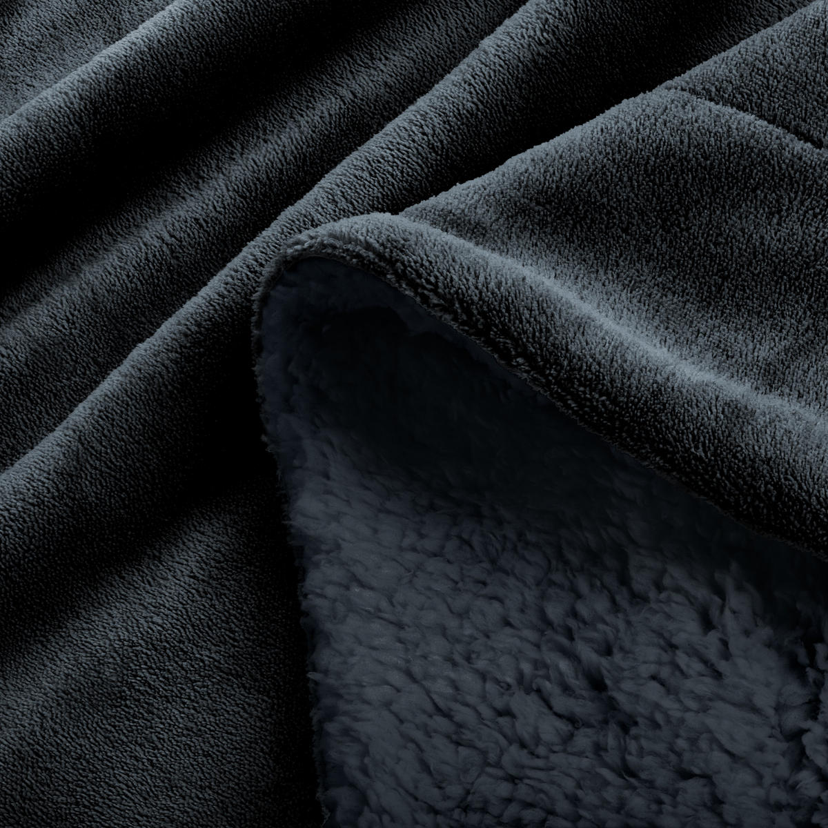DECKE Alina 220/240 cm Anthrazit/Anthrazit - Anthrazit, Textil (220/240cm) - Beautissu 