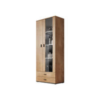 VITRINE Soho S06 - Eichefarben/Schwarz, Holzwerkstoff/Kunststoff (80/192/43cm) - MIRJAN24