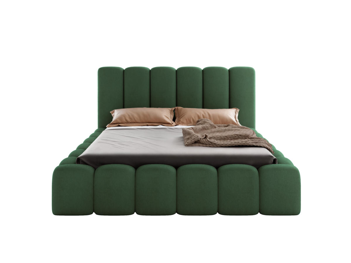 POLSTERBETT VELORA 140x200 GRÜN - Grün, Textil - Luxkor24