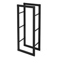 KAMINHOLZREGAL - Schwarz, Metall (25/100/40cm) - ML-DESIGN