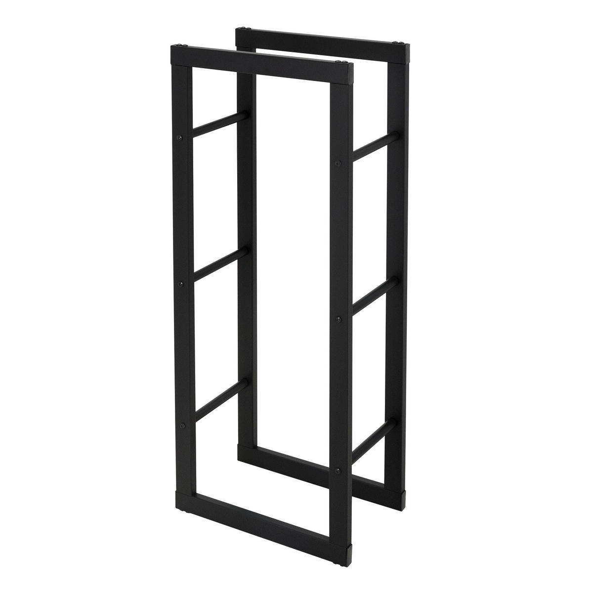 KAMINHOLZREGAL - Schwarz, Metall (25/100/40cm) - ML-DESIGN