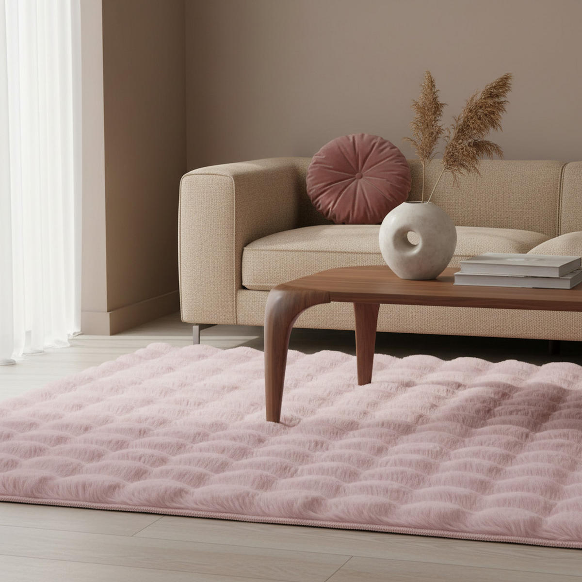HOCHFLORTEPPICH Waschbar NAUDERS, einfarbig, Rosa, 200 x 290 cm - Rosa, Textil (290/200cm) - KADIMA DESIGN