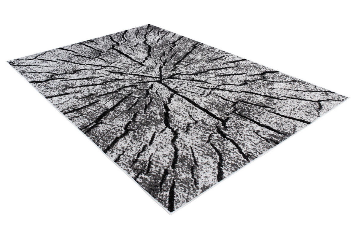 TEPPICH LUXURY Weiß Baumstamm Streifen 160/220 cm - Weiß, Textil (160/220cm) - Tapiso