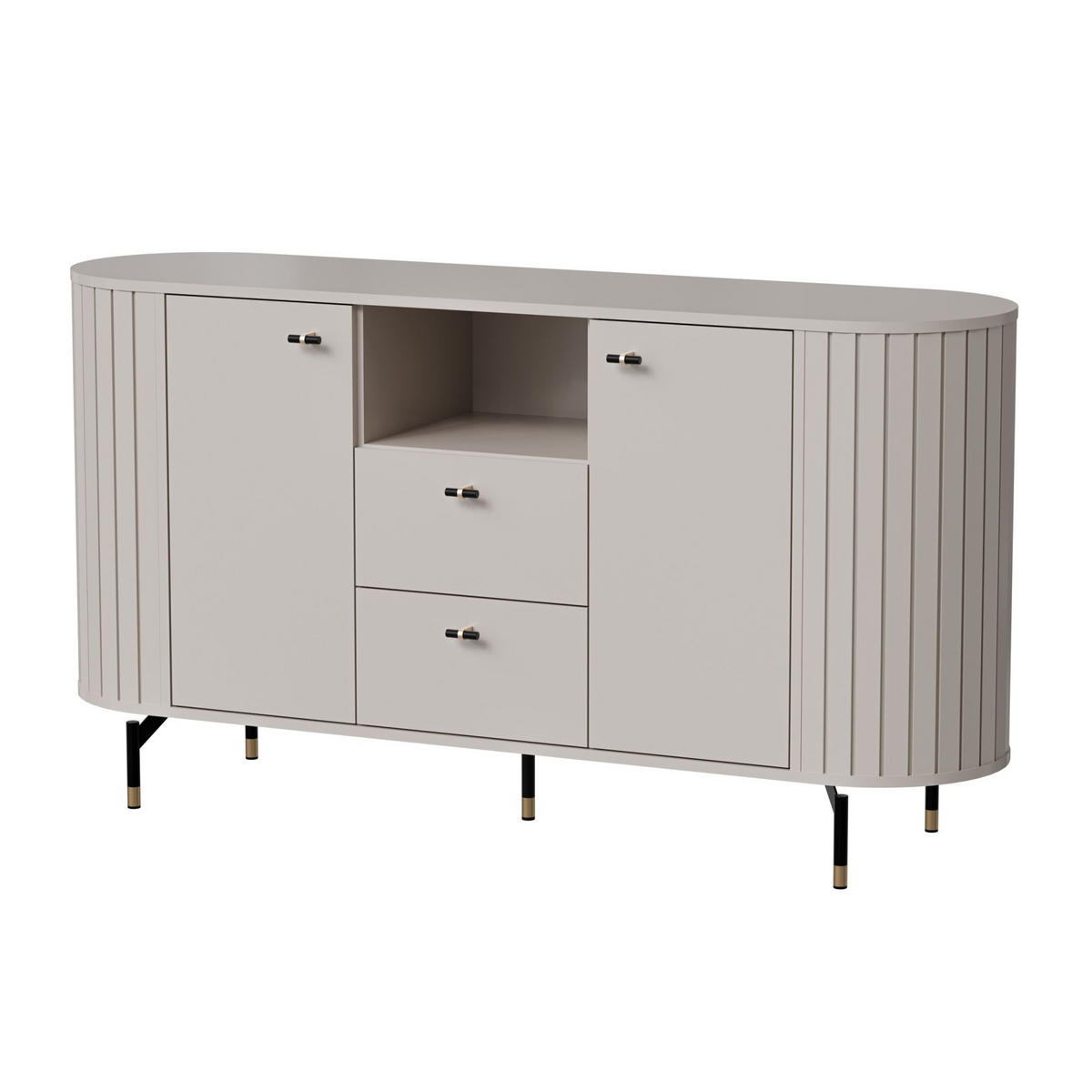 SIDEBOARD Zante Graubeige 150 cm - Taupe/Goldfarben, Holzwerkstoff/Metall (150/81/40cm) - Selsey