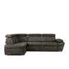 SCHLAFECKSOFA RATLO links 4/5-Sitzer mit Bettkasten in Lederoptik, grau - Silberfarben/Grau, Textil (270/190cm) - KONSIMO®