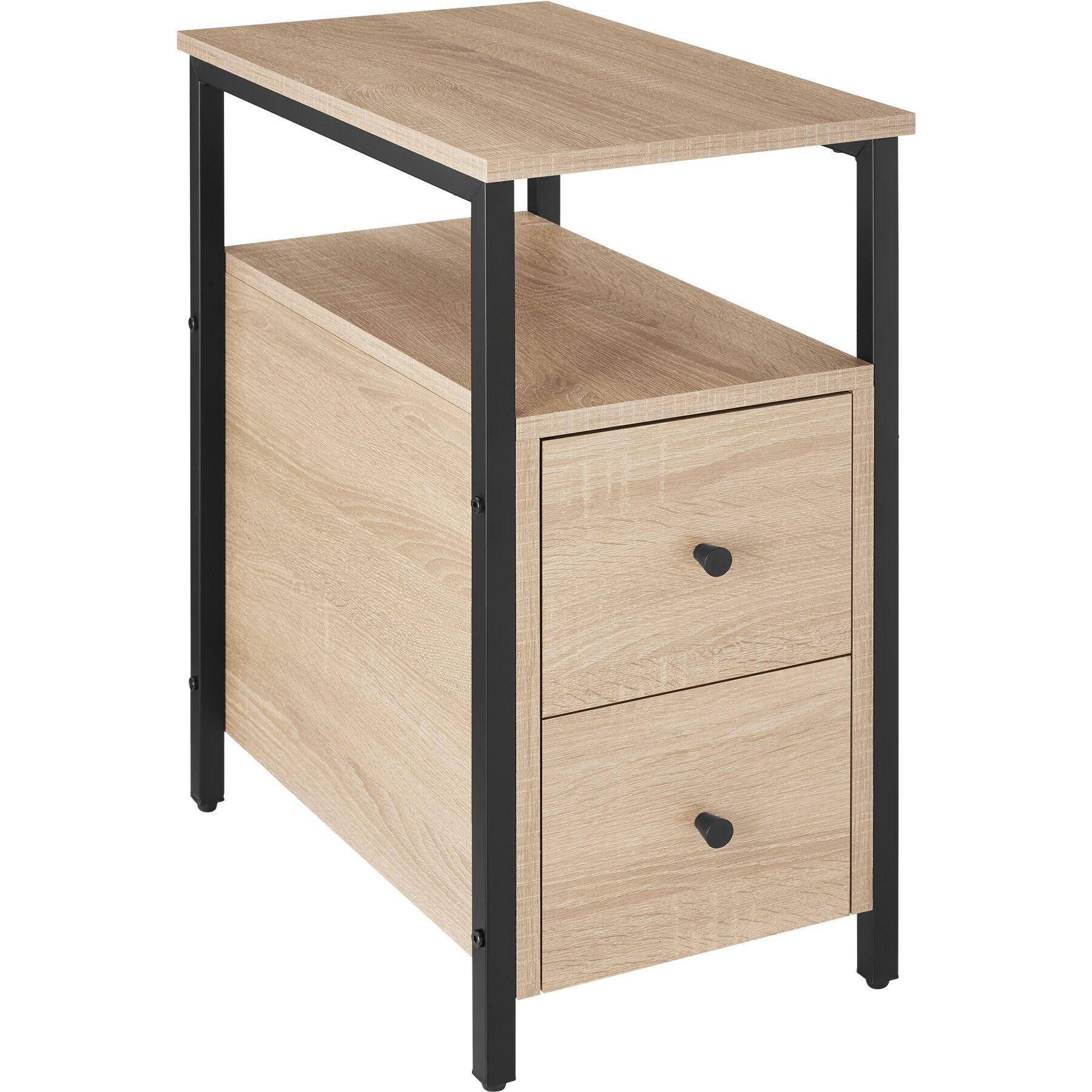 NACHTSCHRANK Tullamore, 30 x 49,5 x 61,5 cm, Industrial Holz hell, Eiche Sonoma - Naturfarben, Holzwerkstoff (30/61.5/49.5cm) - tectake