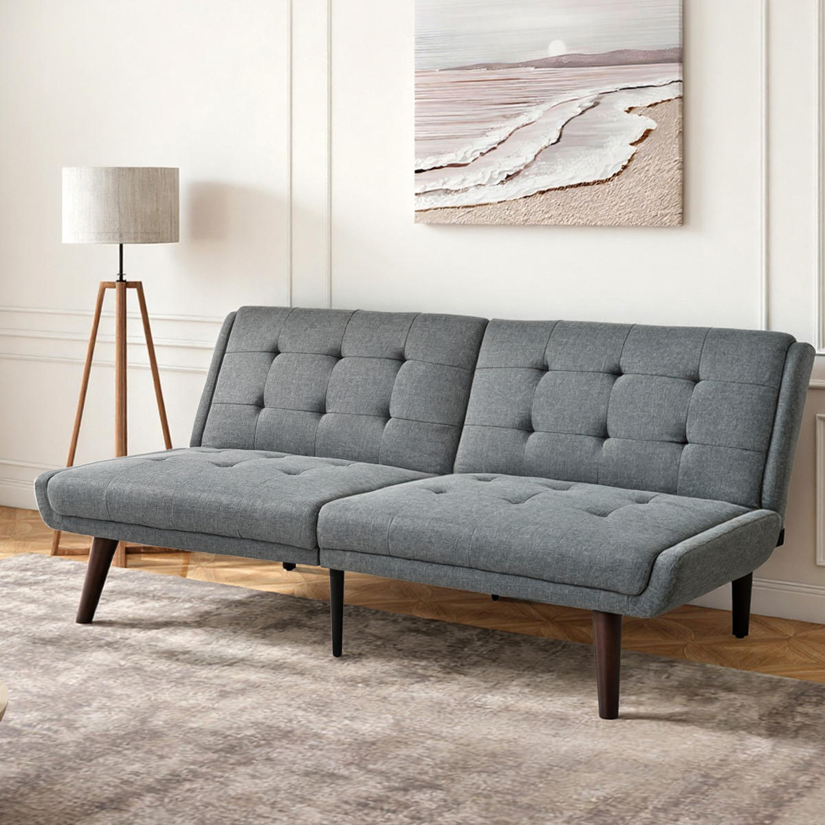SCHLAFSOFA 157/51/70 cm cm in Leinenoptik Grau, ohne Armlehnen - Grau, Textil (51/70/157cm) - Oxeza