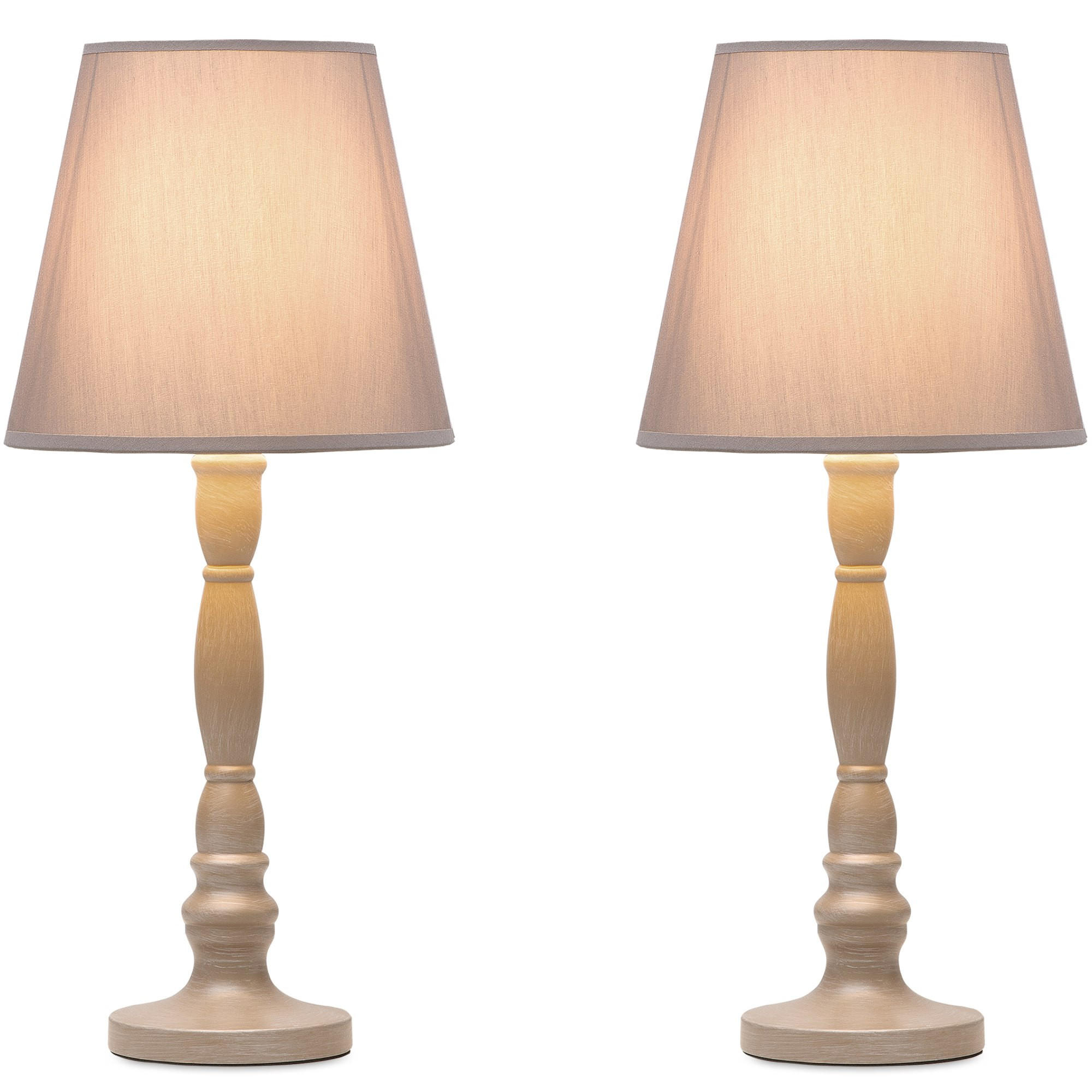 TISCHLAMPE GITTA 2-er Set, Beige - Beige, Keramik/Textil (22/22/51cm) - KONSIMO®