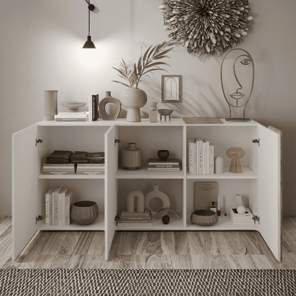 SIDEBOARD 3 Türen Pluton - L181 cm - Naturfarben, Holz (38/84.3/180.5cm) - Vente-Unique
