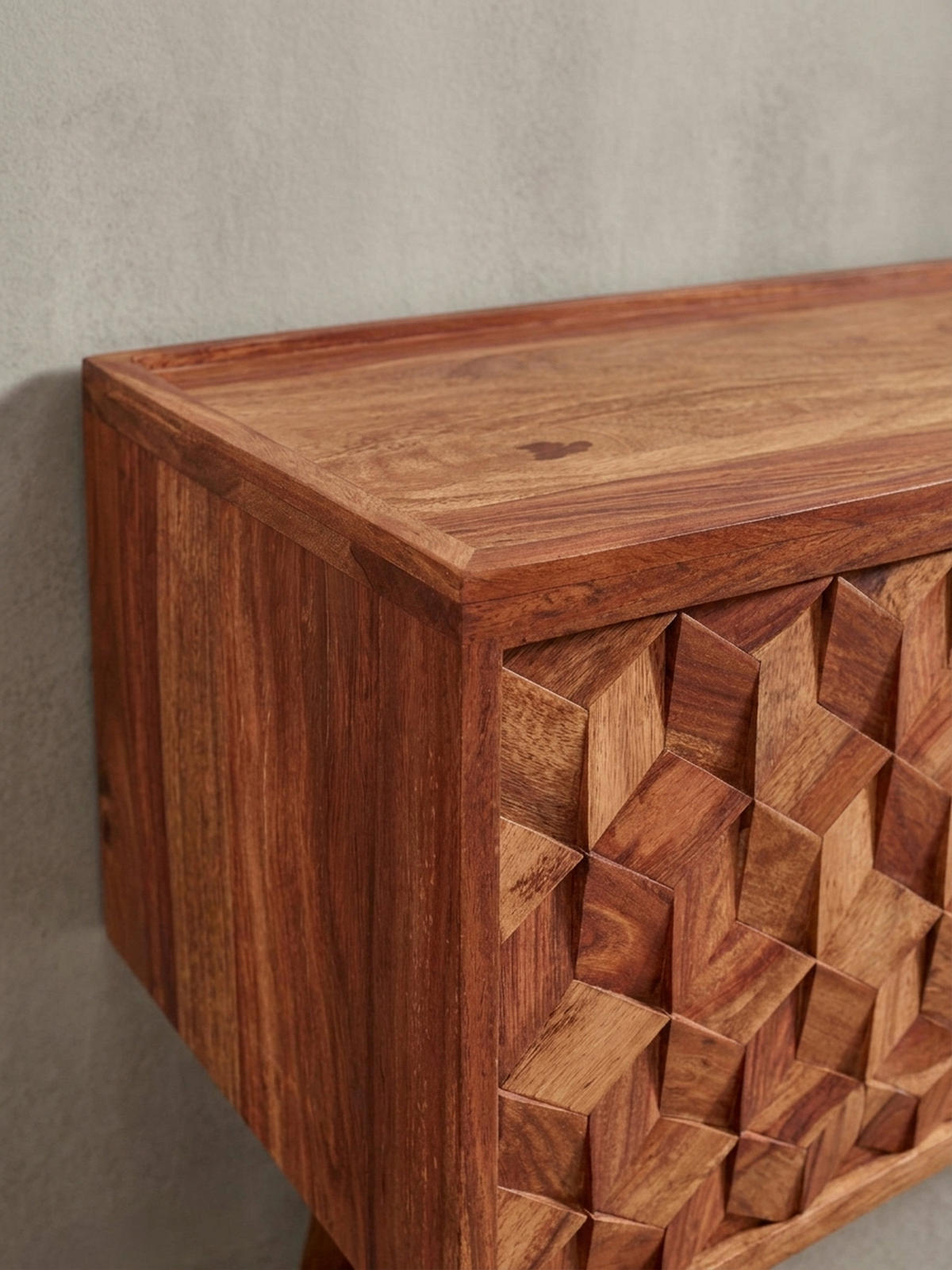 LOWBOARD Massivholz Landhausstil Modell Oasis für Fernseher bis 50 Zoll mit Kabeldurchlass - Braun, Holz (92/44/35cm) - KADIMA DESIGN