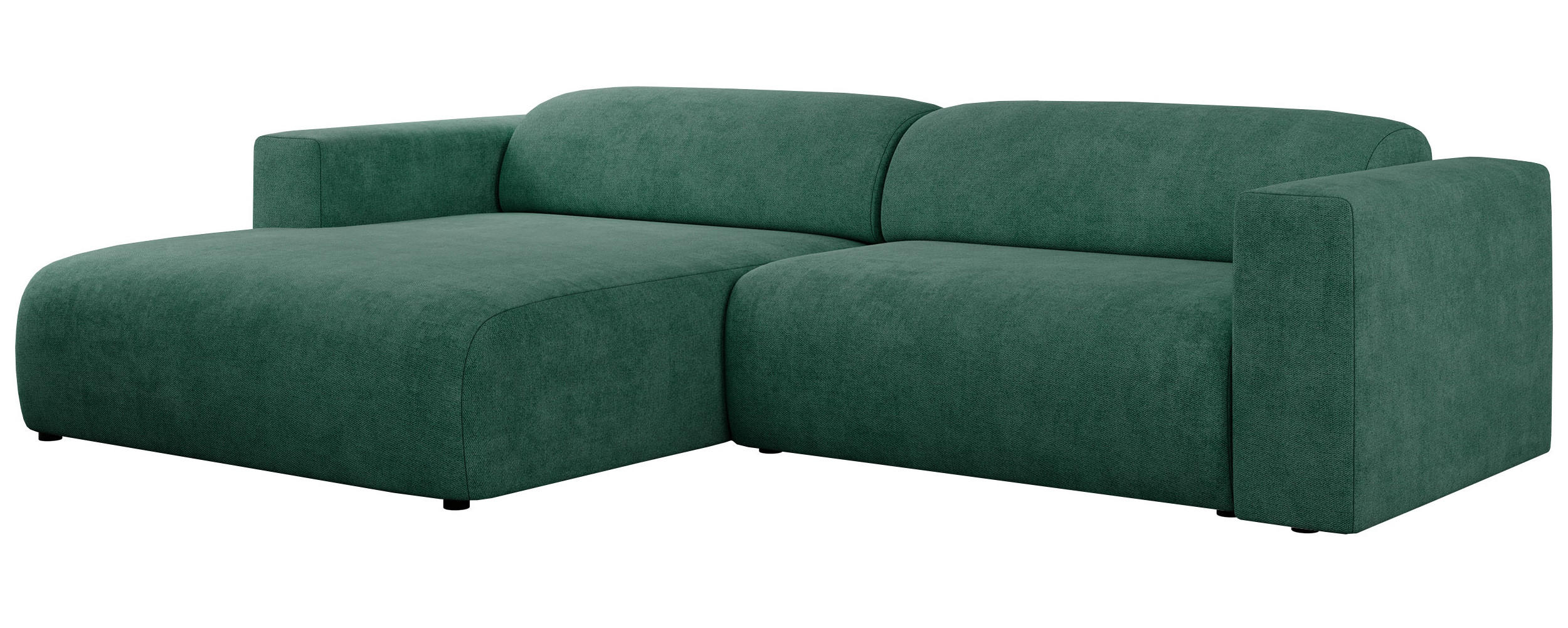 ECKSOFA PASADENA Grün Struktur - Links Seite - Schwarz/Grün, Kunststoff/Textil (288/180cm) - MKS