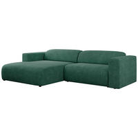 ECKSOFA PASADENA Grün Struktur - Links Seite - Schwarz/Grün, Kunststoff/Textil (288/180cm) - MKS