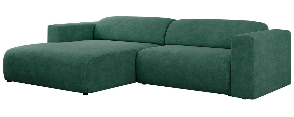 ECKSOFA PASADENA Grün Struktur - Links Seite - Schwarz/Grün, Kunststoff/Textil (288/180cm) - MKS