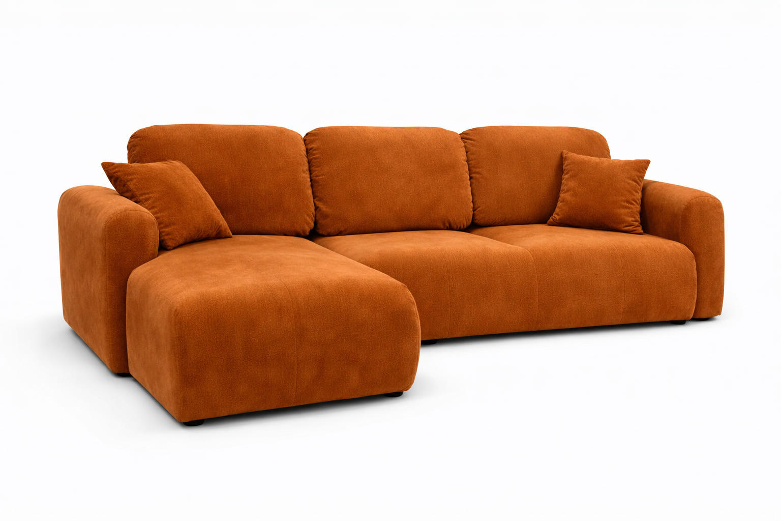 ECKSOFA Mit Schlaffunktion Und Bettkasten, Sofa L-Form Bingo L, Veloursstoff Salvador, Braun, Links - Braun, Holz (250/142cm) - Kaiser Möbel