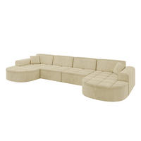 WOHNLANDSCHAFT TARO-U2 - 388x171x79,5 cm Beige - Beige, Holzwerkstoff/Textil (388/79.5/171cm) - ALTDECOR