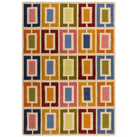 WOLLTEPPICH Geometrisch, Retro-Stil, Wohnzimmer Multicolor-Orange Rechteckig 160x230 - Multicolor, Textil (160/230cm) - KADIMA DESIGN