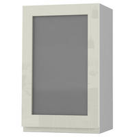 HÄNGESCHRANK Florence W2S/45 Grau / RAL 1013 perlweiß HG 45 / 32,5 / 72cm - Türanschlag rechts - Weiß Hochglanz/Grau, Holz/Holzwerkstoff (45/72/32.5cm) - Feldmann-Wohnen