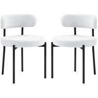 ESSZIMMERSTUHL 2er-Set gepolstert 51 x 51 x 76 cm Polyester Cream White - Weiß, Metall (51/76/51cm) - Meubliv