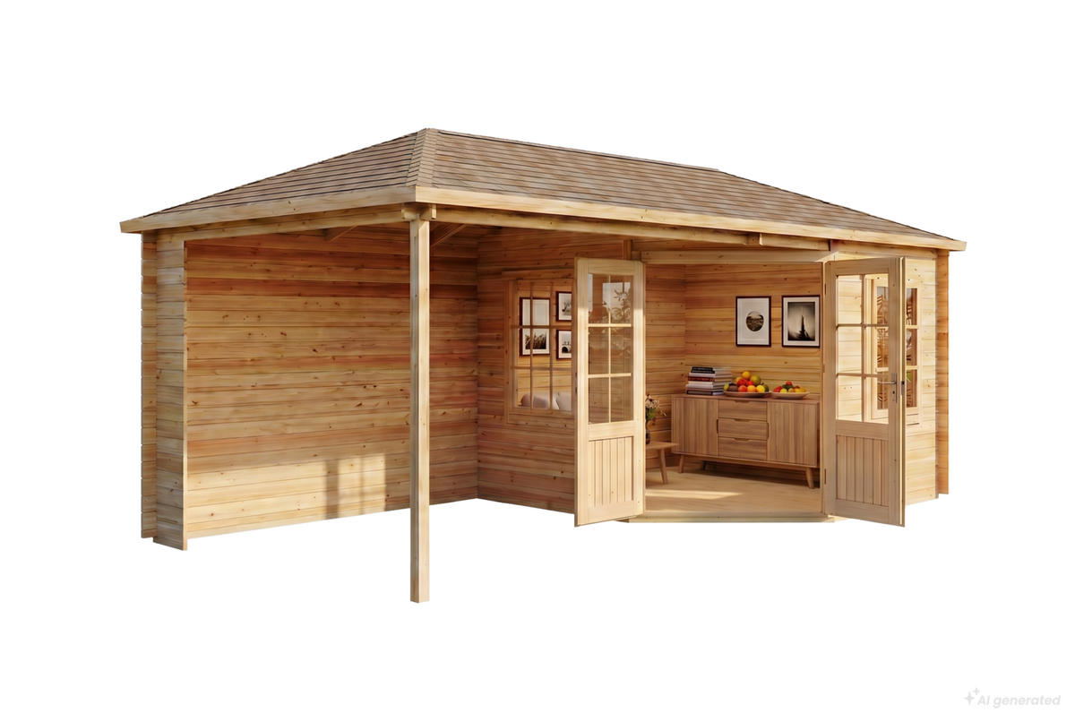 GARTENHAUS Holz Mosel - Naturfarben, Holz (614/274/317cm) - Alpholz