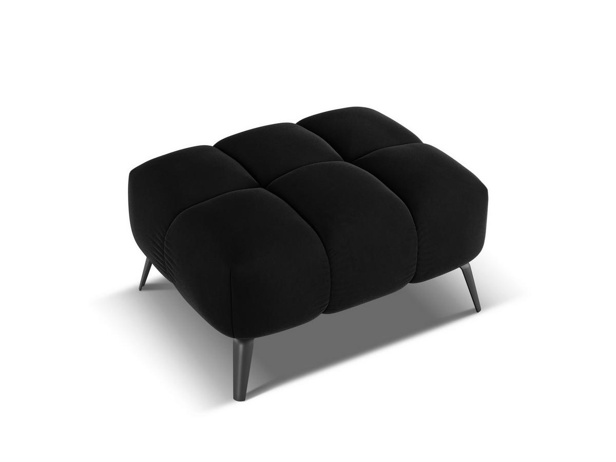 POUF Samt Stoff Schwarz - Schwarz, Textil/Metall (78/41/60cm) - Makamii