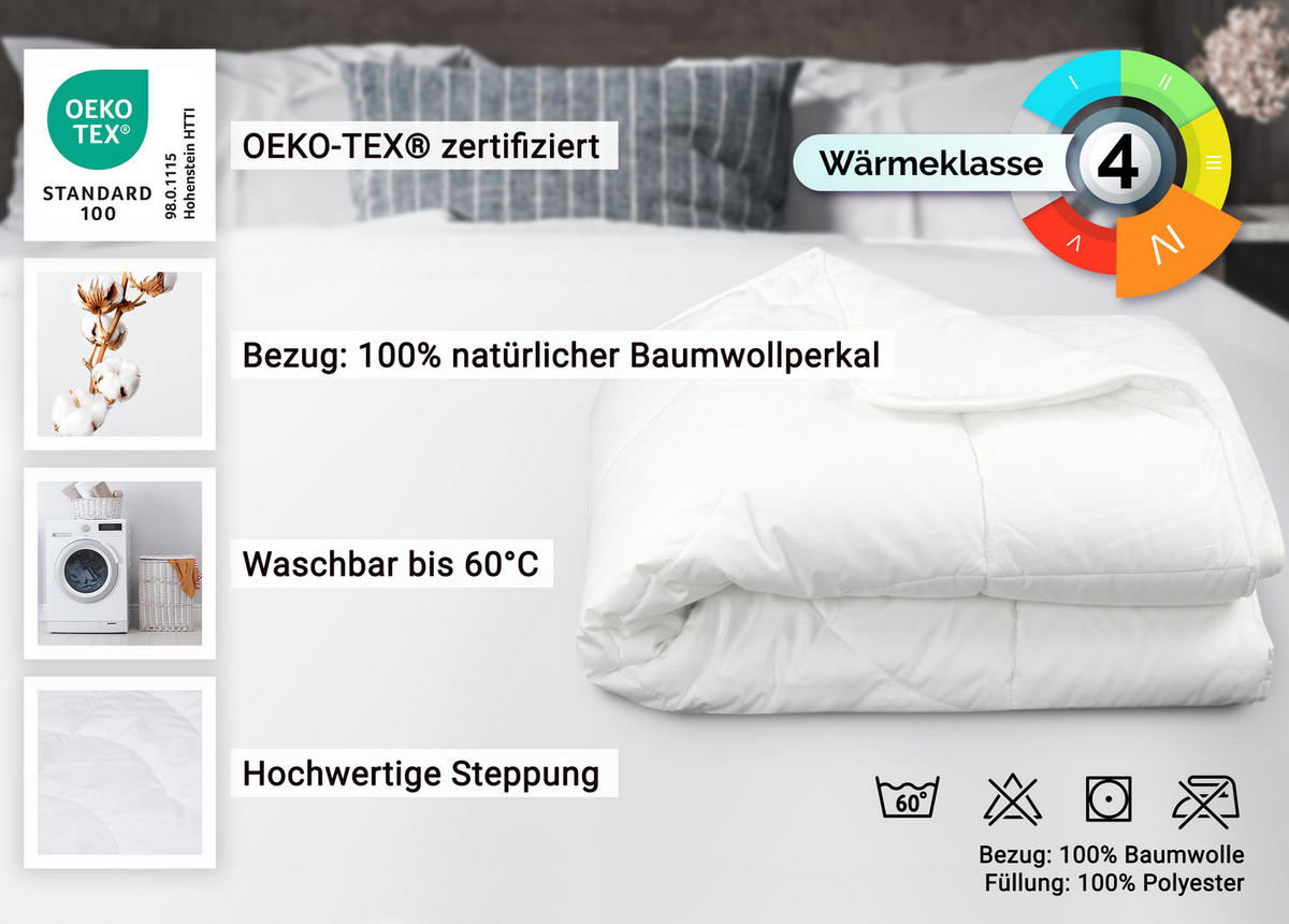 BETTDECKE, 135x200 cm, 100% Baumwolle, Weiß - Weiß, Textil (135/200cm) - Zollner