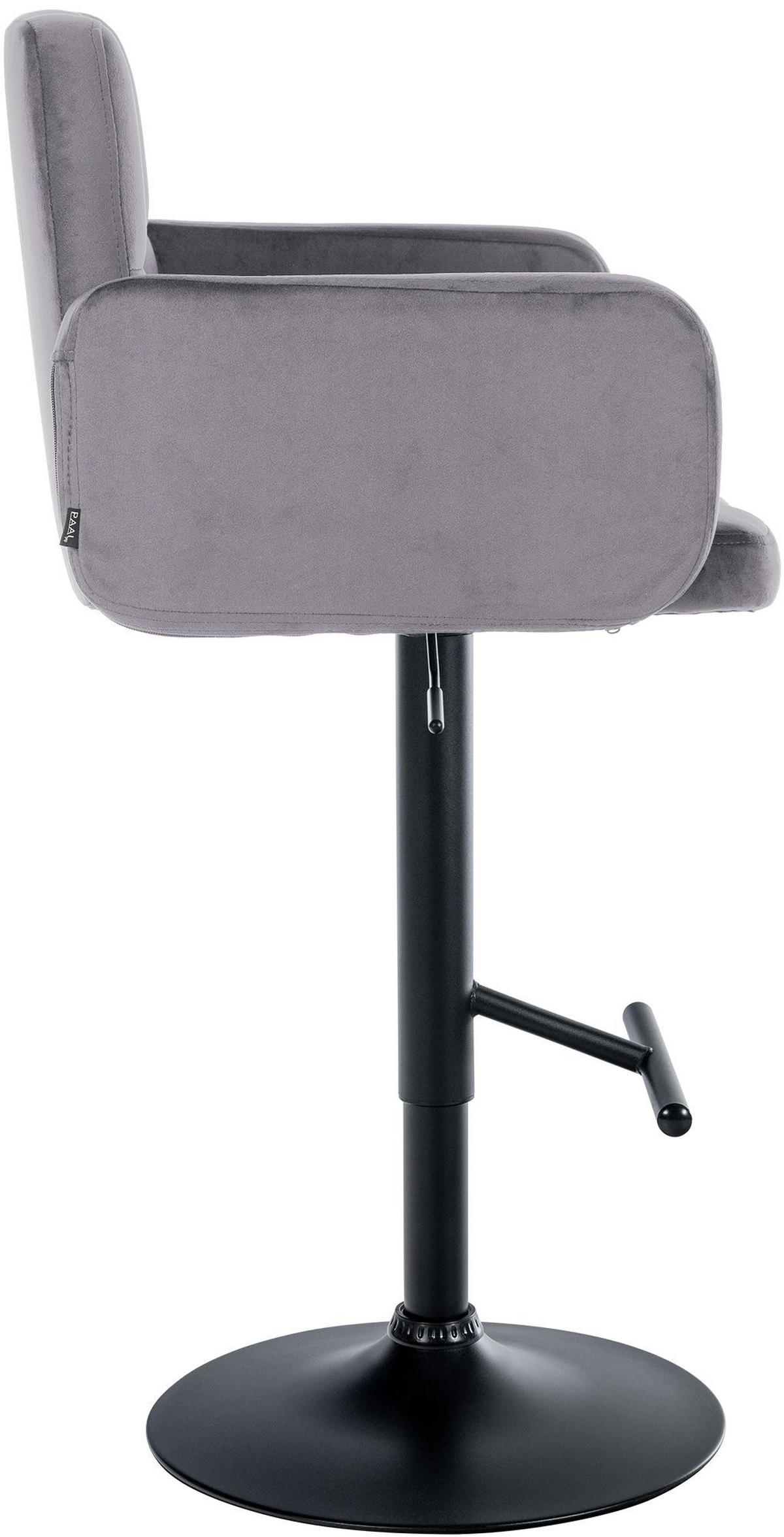 BARHOCKER 2er Set Sutun Samt Dunkelgrau Schwarz - Dunkelgrau, Textil/Metall (60/93/56cm) - DELUKE