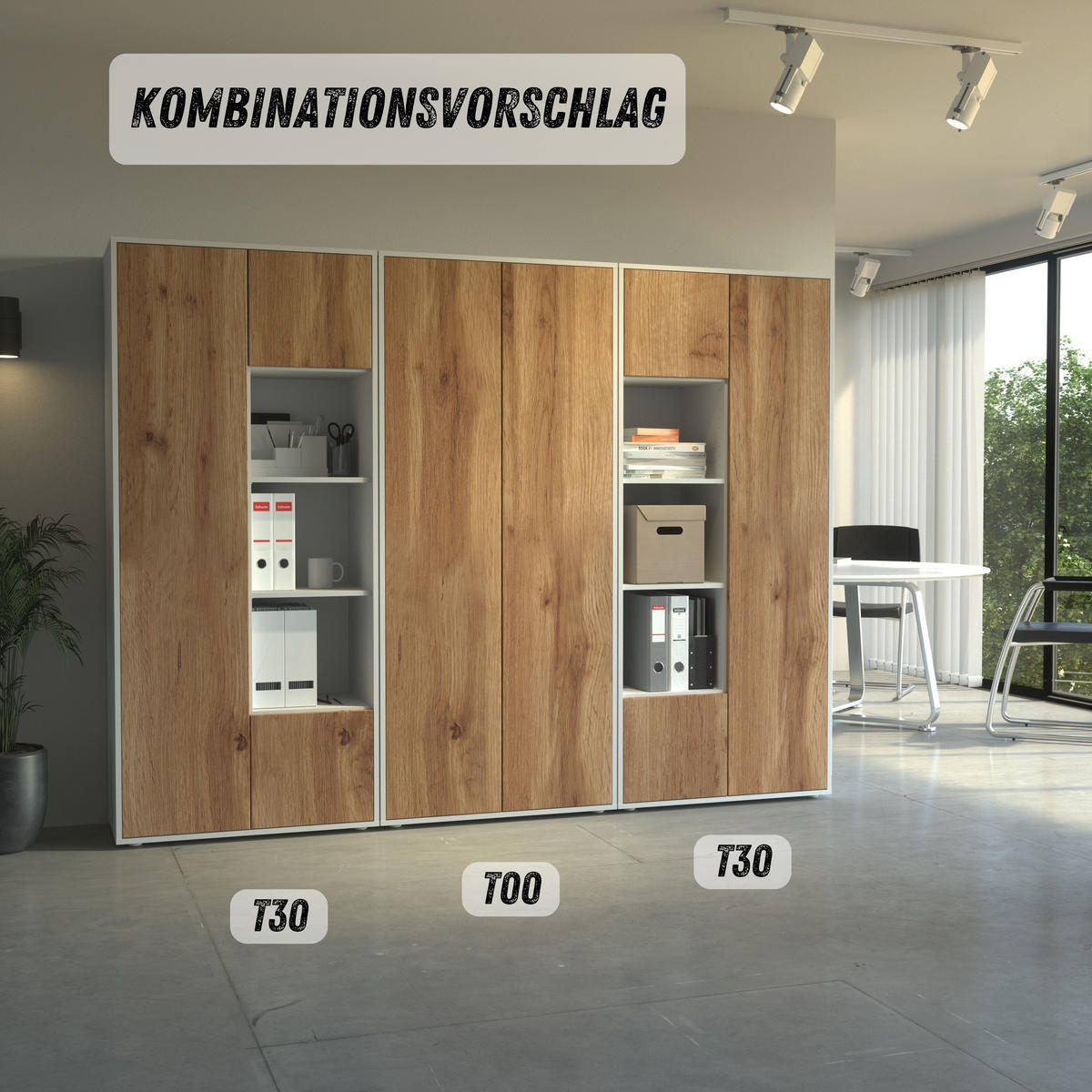 AKTENSCHRANK Amira T30 Eiche Wotan 180/80/40 cm - Eiche Wotan, Holzwerkstoff (80/180/40cm) - SIMPLYFURN