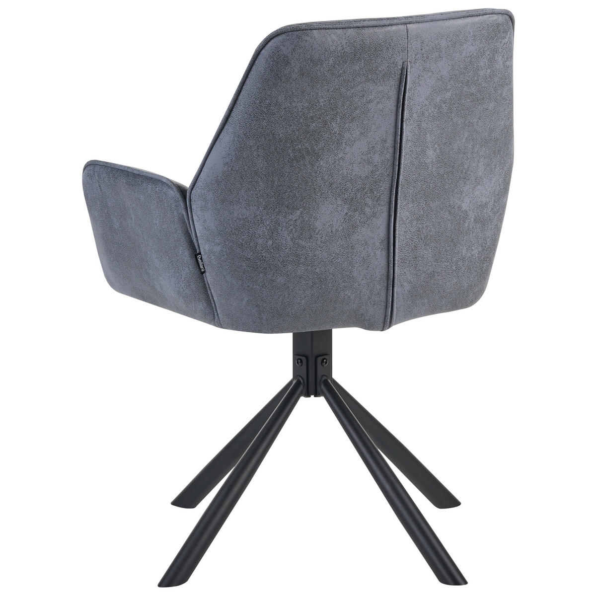ESSZIMMERSTUHL 2er-Set drehbar Kunstwildleder Grau Warner - Grau, Textil (63/94/58cm) - Beliani