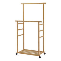 ROLLGARDEROBE Ilmajok - Naturfarben, Holz (70/147/36cm) - [en.casa]