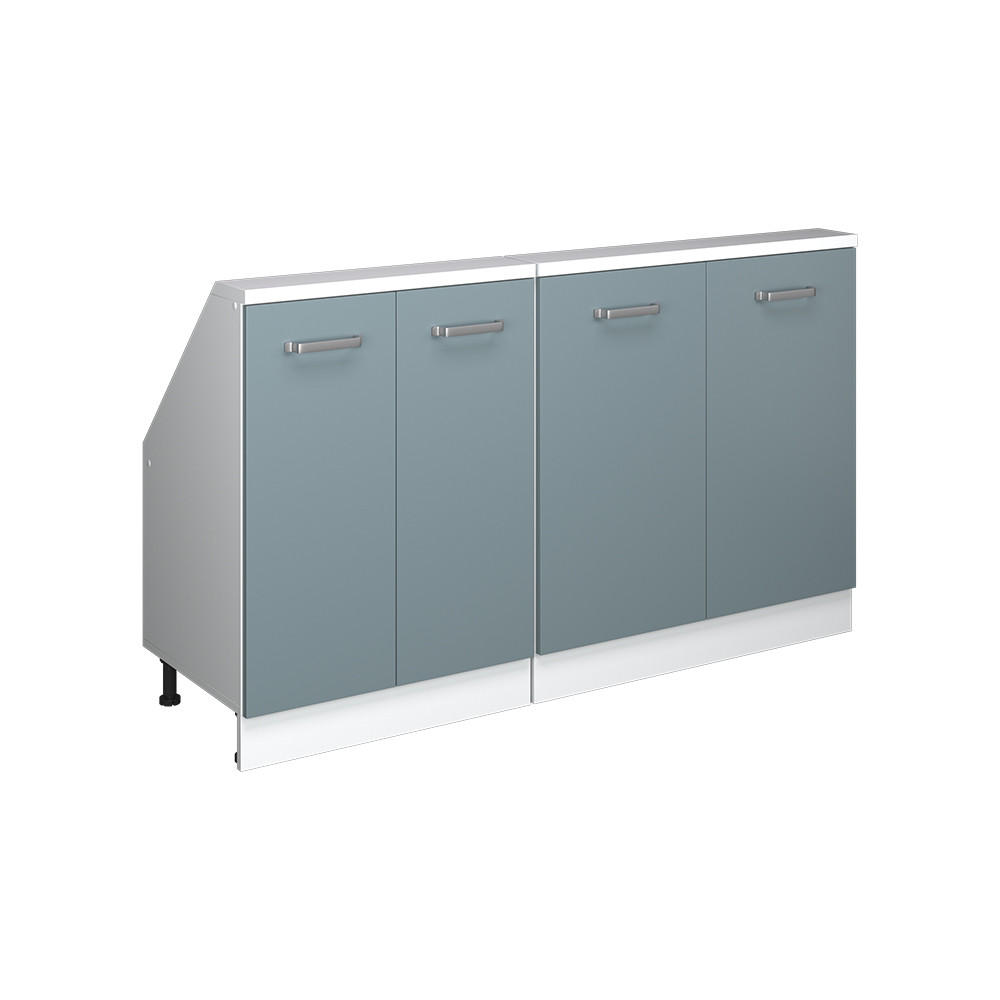 Blaugrau/Weiß, Holzwerkstoff (140/81.6/46cm) - Vicco