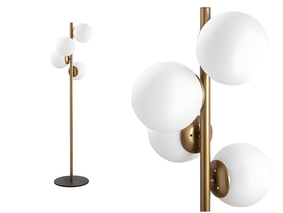 STEHLAMPE - 32 cm x 32 cm - metall - goldfarben Faze - Goldfarben, Metall (32/32/130cm) - Vente-Unique
